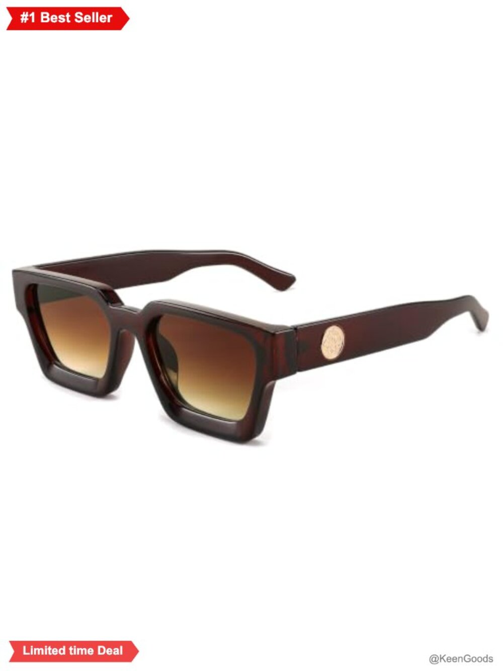 Retro Chunky Square Sunglasses UV400 Full Frame Lightweight Unisex